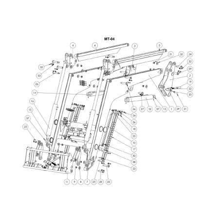 Sworzeń fi30x125 T-Gm20 S-Ł z kalamitkami